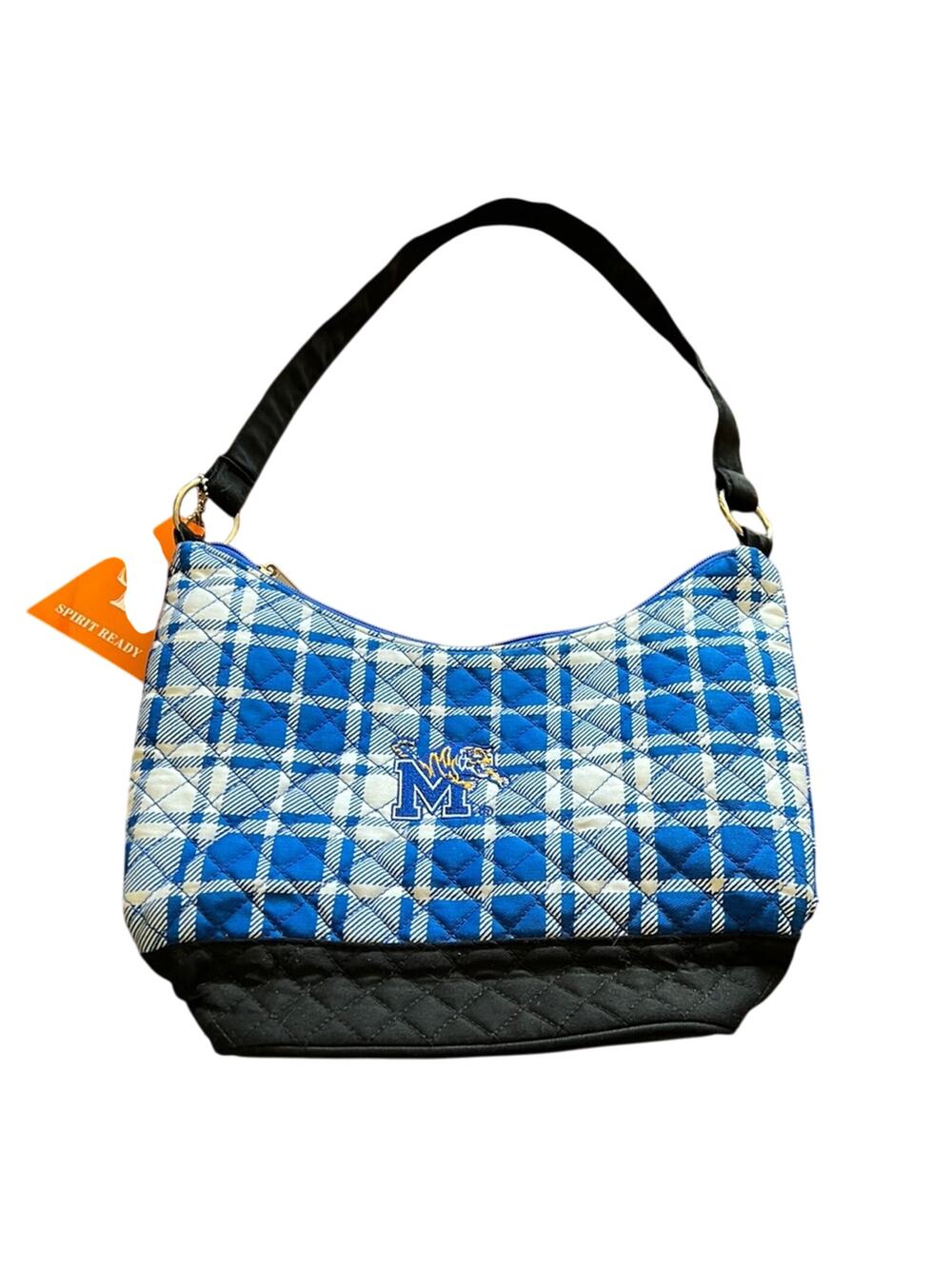 University of Memphis Spirit Ready Plaid Quilted Purse with Embroidered Logo
